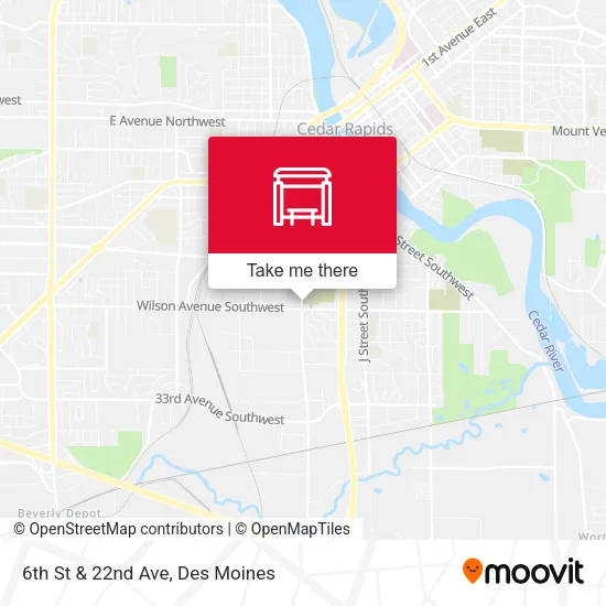 6th St & 22nd Ave map