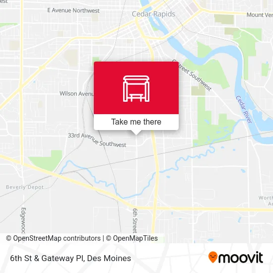 6th St & Gateway Pl map