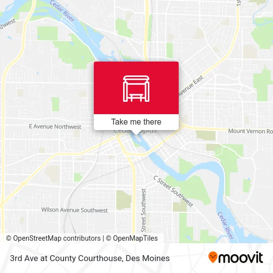 3rd Ave at County Courthouse map