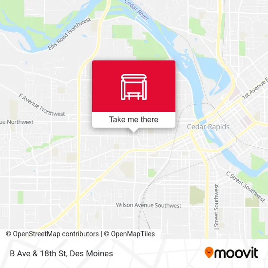 B Ave & 18th St map