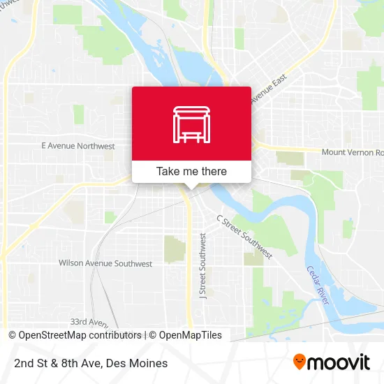 2nd St & 8th Ave map