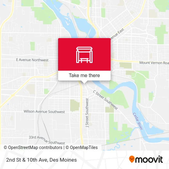2nd St & 10th Ave map