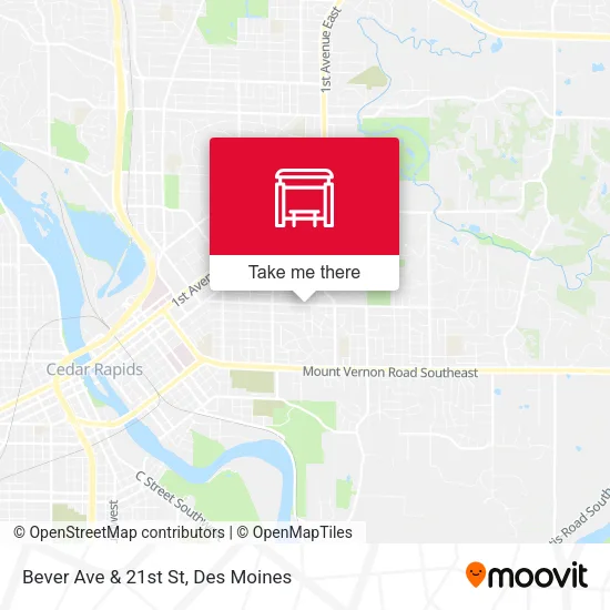 Bever Ave & 21st St map