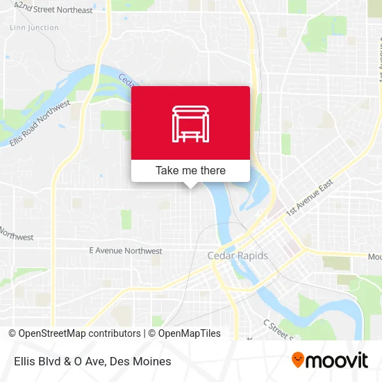 Ellis Blvd & O Ave map