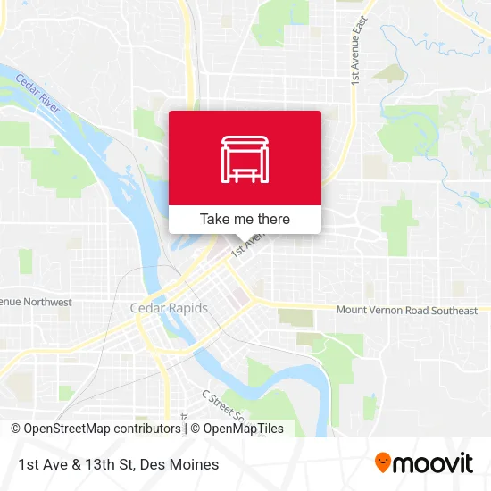 1st Ave & 13th St map
