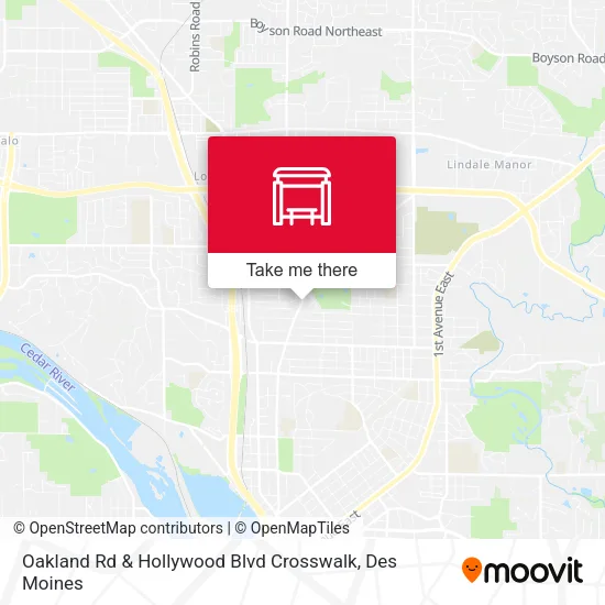 Oakland Rd & Hollywood Blvd Crosswalk map
