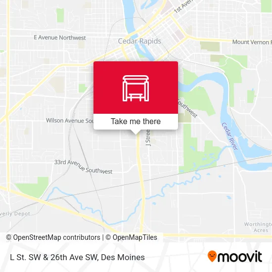 L St. SW & 26th Ave SW map