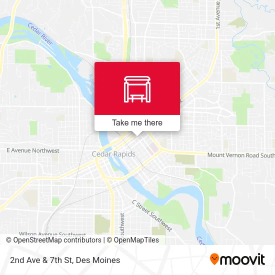 2nd Ave & 7th St map