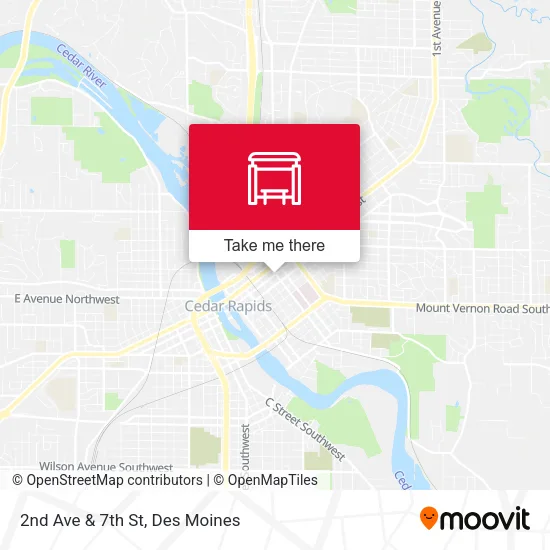 2nd Ave & 7th St map