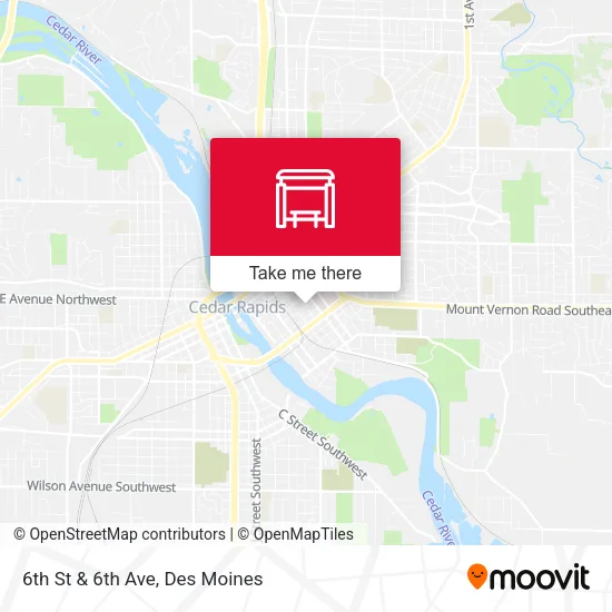 6th St & 6th Ave map