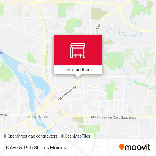 B Ave & 19th St map