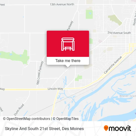 Skyline And South 21st Street map