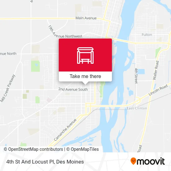 4th St And Locust Pl map