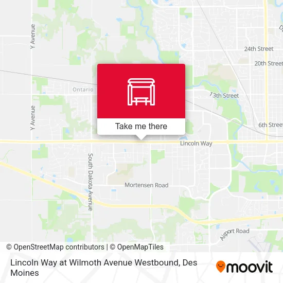 Lincoln Way at Wilmoth Avenue Westbound map