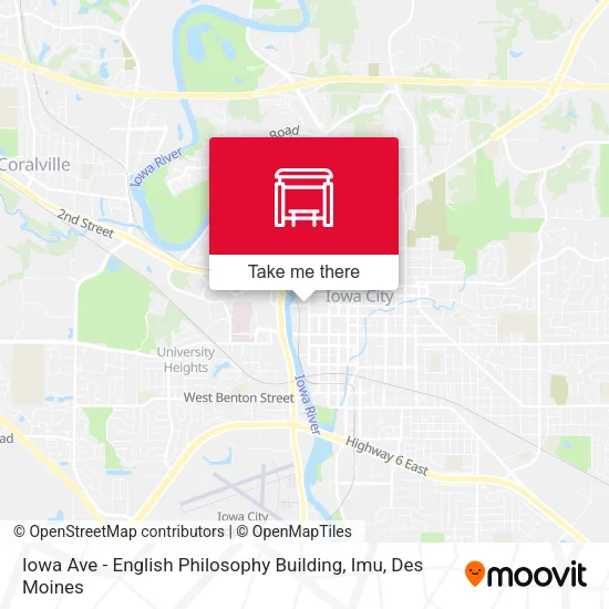 Iowa Ave - English Philosophy Building, Imu map