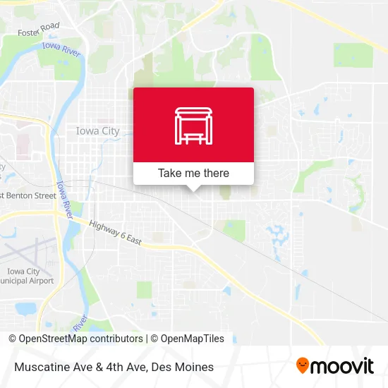 Muscatine Ave & 4th Ave map