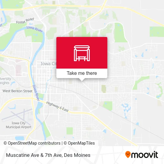 Muscatine Ave & 7th Ave map