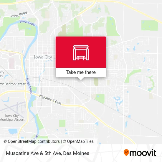 Muscatine Ave & 5th Ave map