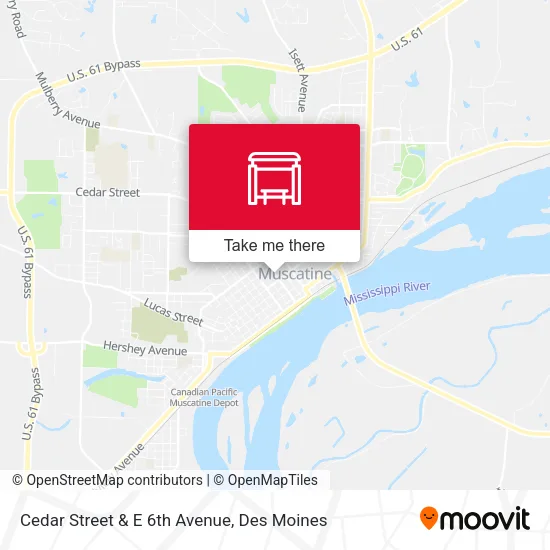 Cedar Street & E 6th Avenue map