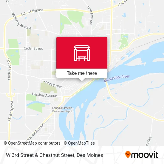 W 3rd Street & Chestnut Street map