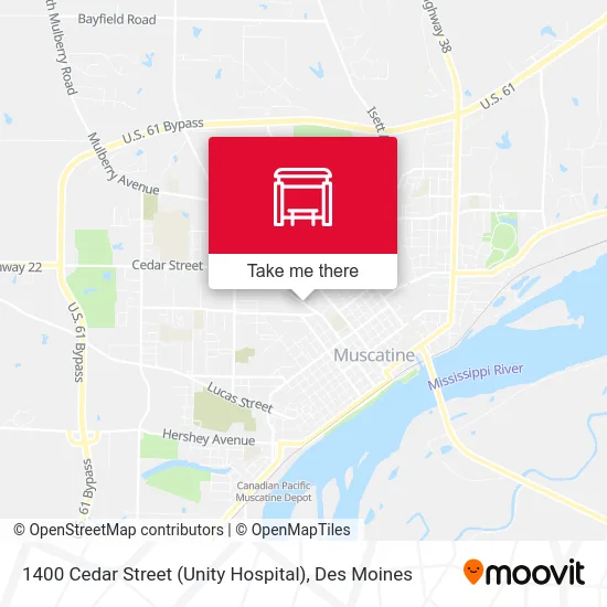 1400 Cedar Street (Unity Hospital) map