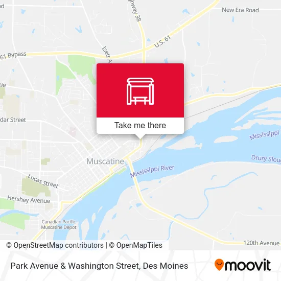 Park Avenue & Washington Street map
