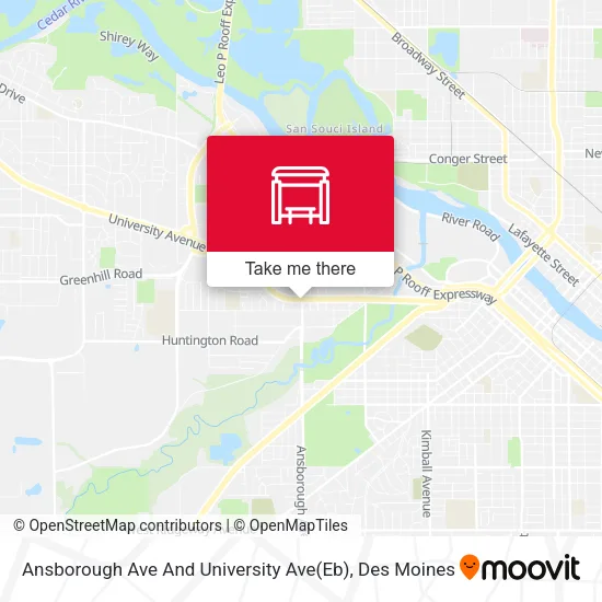 Ansborough Ave And University Ave(Eb) map