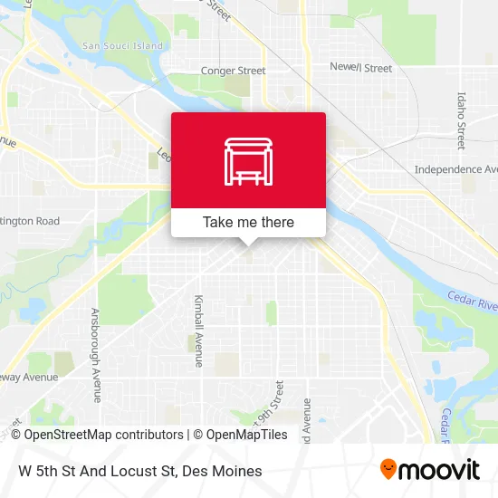 W 5th St And Locust St map