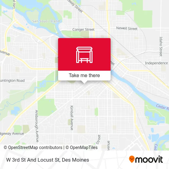 W 3rd St And Locust St map