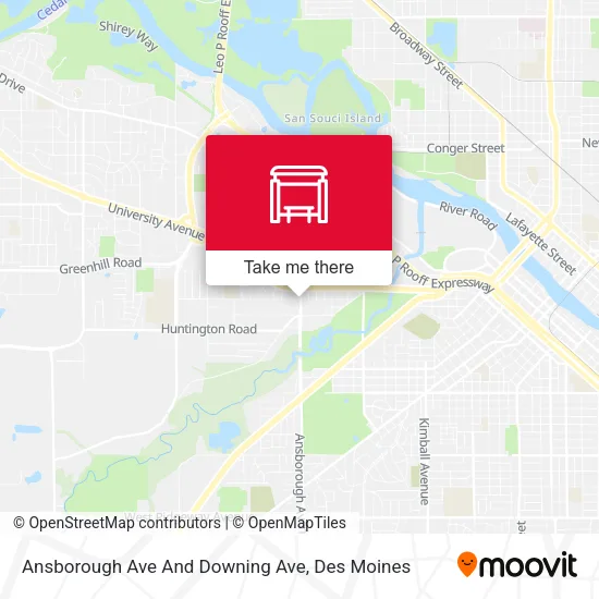 Mapa de Ansborough Ave And Downing Ave