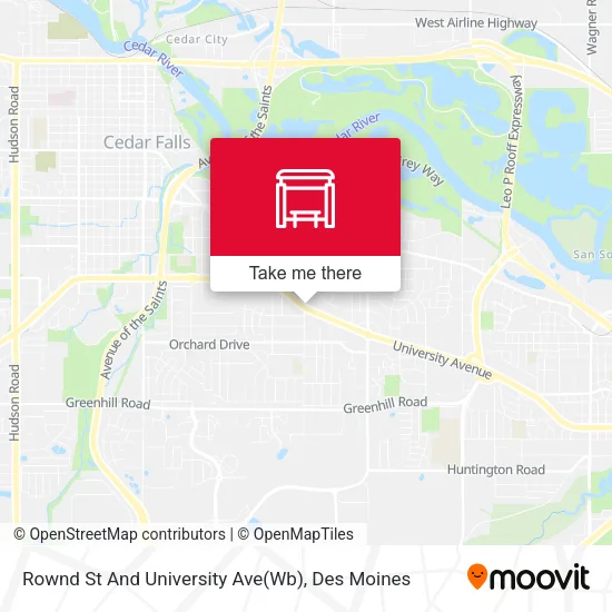 Rownd St And University Ave(Wb) map