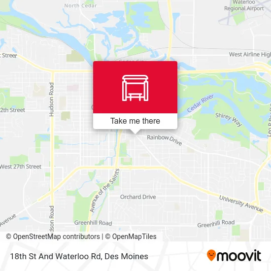 18th St And Waterloo Rd map