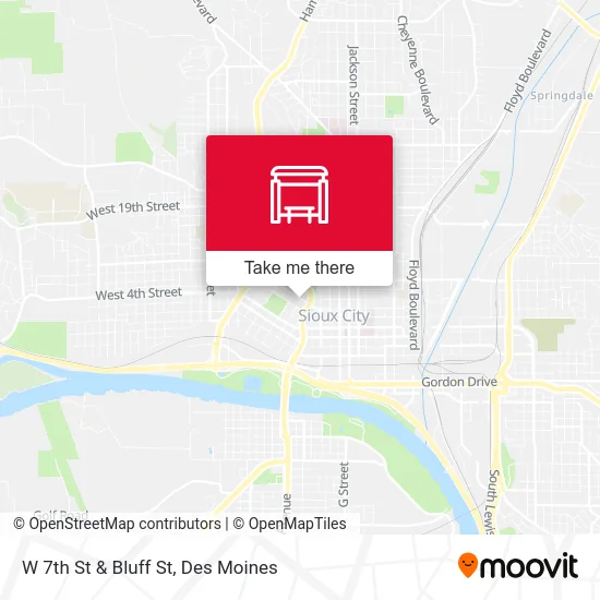 W 7th St & Bluff St map