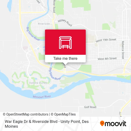 War Eagle Dr & Riverside Blvd - Unity Point map
