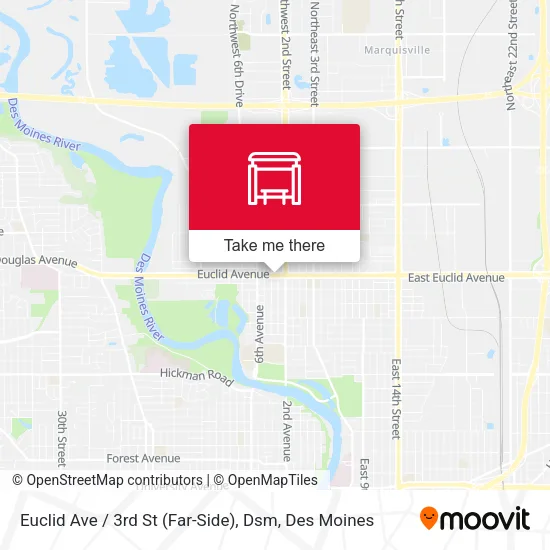Euclid Ave / 3rd St (Far-Side), Dsm map