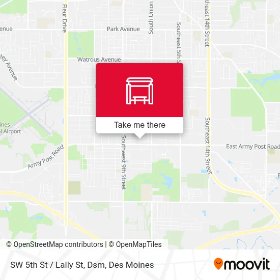 SW 5th St / Lally St, Dsm map