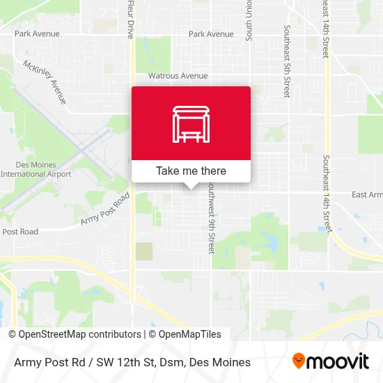 Army Post Rd / SW 12th St, Dsm map
