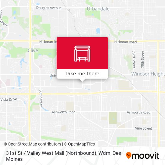 31st St / Valley West Mall (Northbound), Wdm map