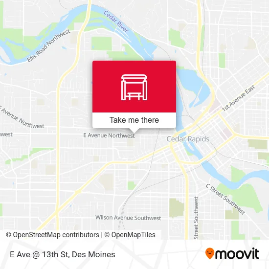 E Ave @ 13th St map