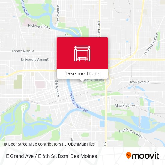 E Grand Ave / E 6th St, Dsm map