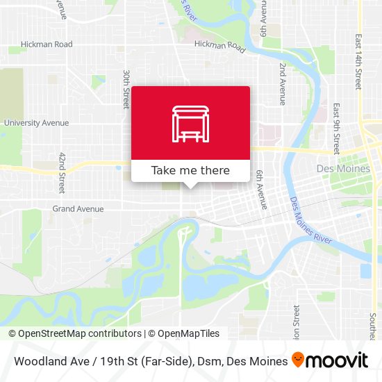 Mapa de Woodland Ave / 19th St (Far-Side), Dsm