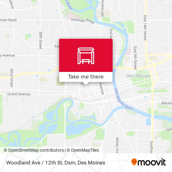 Woodland Ave / 12th St, Dsm map
