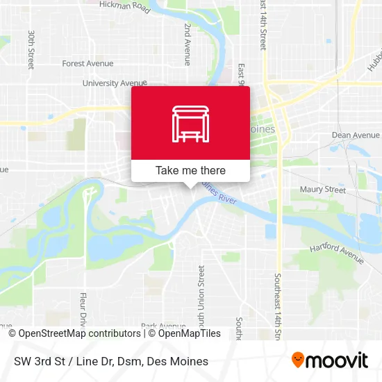 SW 3rd St / Line Dr, Dsm map