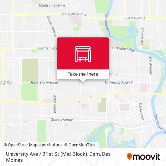 Mapa de University Ave / 31st St (Mid-Block), Dsm