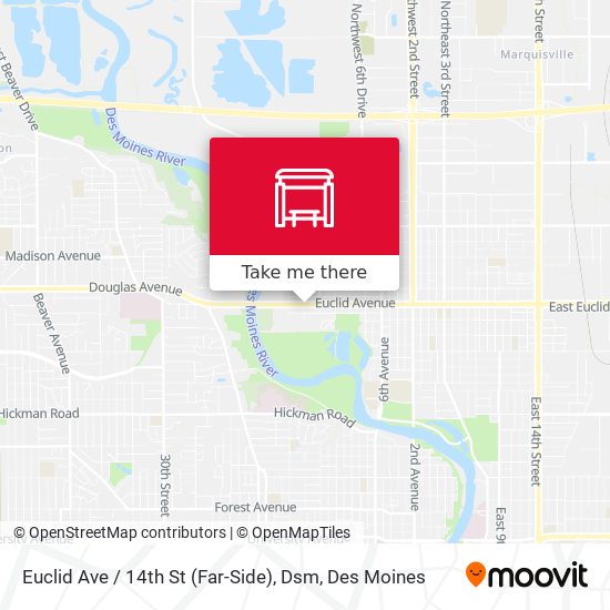 Mapa de Euclid Ave / 14th St (Far-Side), Dsm