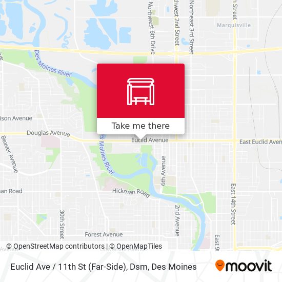 Euclid Ave / 11th St (Far-Side), Dsm map