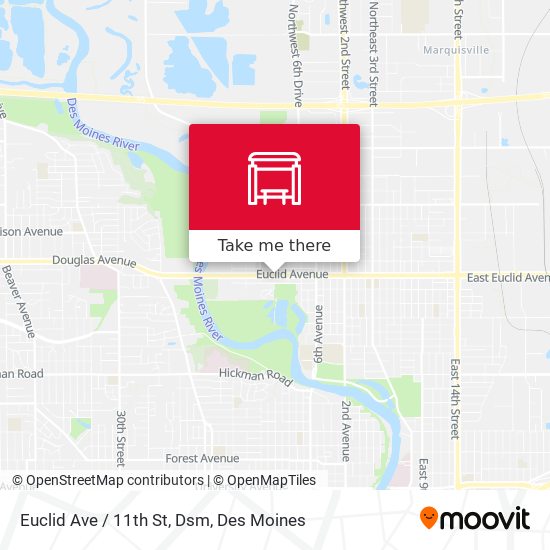 Euclid Ave / 11th St, Dsm map