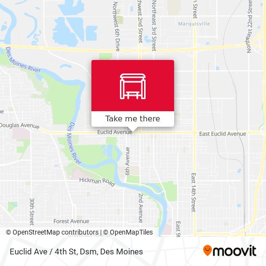 Euclid Ave / 4th St, Dsm map