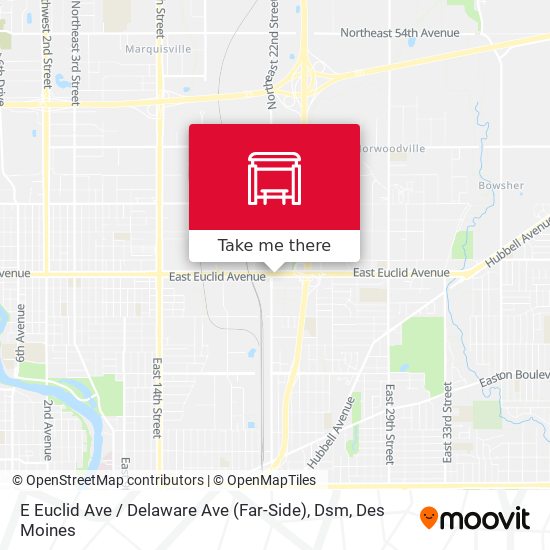 E Euclid Ave / Delaware Ave (Far-Side), Dsm map