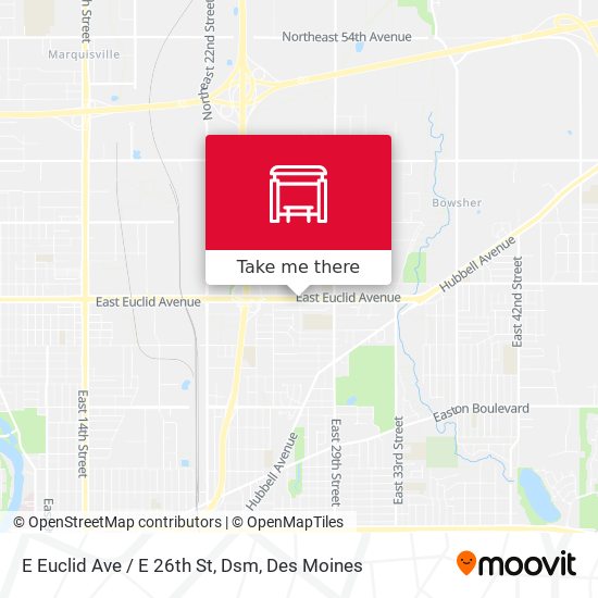E Euclid Ave / E 26th St, Dsm map